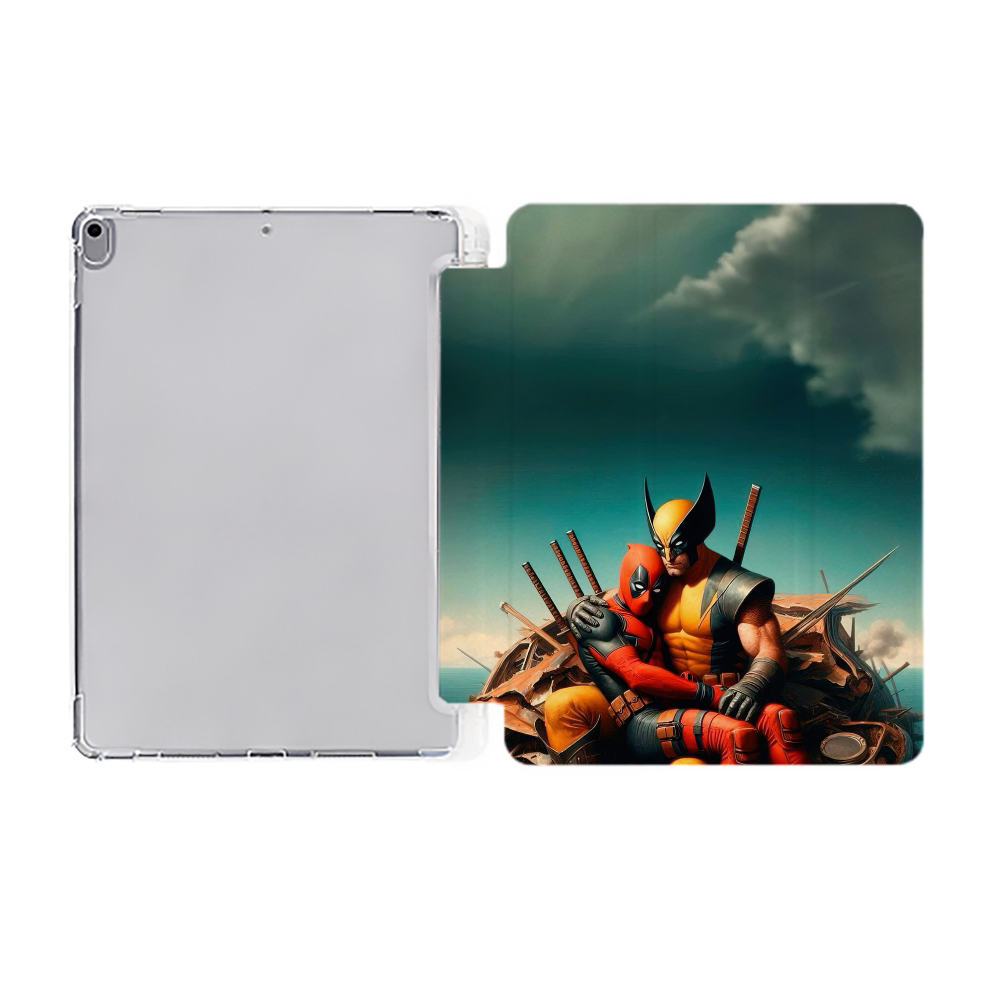 （画像用） Deadpool デッドプール IPad ケース ペン収納付き 三つ折りスタンド PUレザー×シリコン 対応機種9.5/10.5/10.9インチ